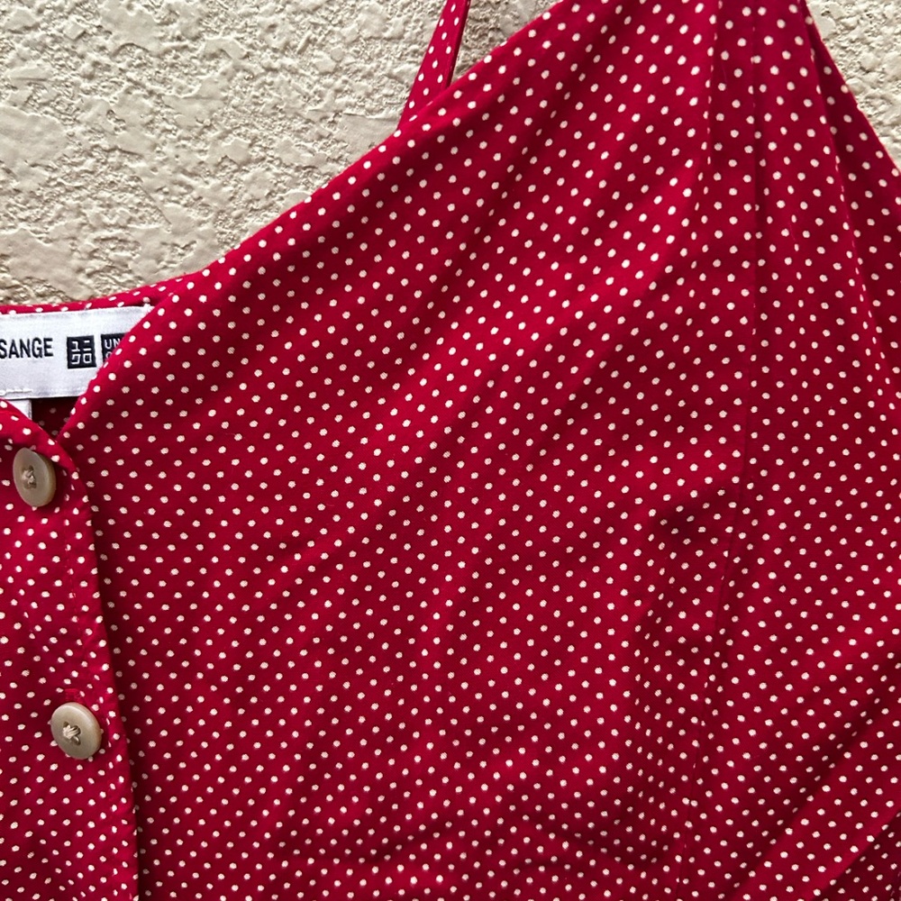 Chic Red Button-Front Maxi Dress - Picture 3 of 3